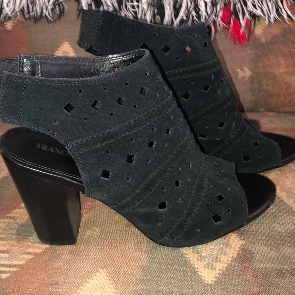 Black Franco fortini heels open toe black size 9